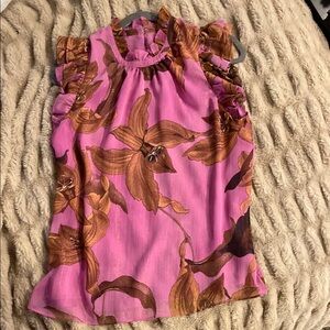 Floral Ruffle Sleeve Top